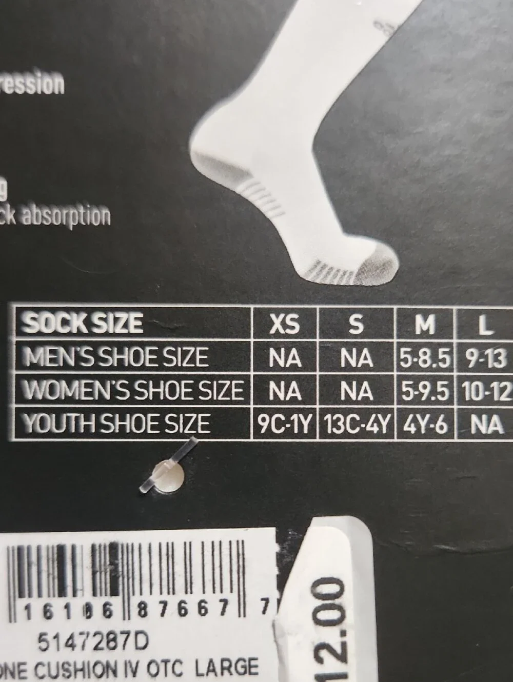 adidas Men’s Soccer Copa Zone Crew Socks — White Size L 9 -13